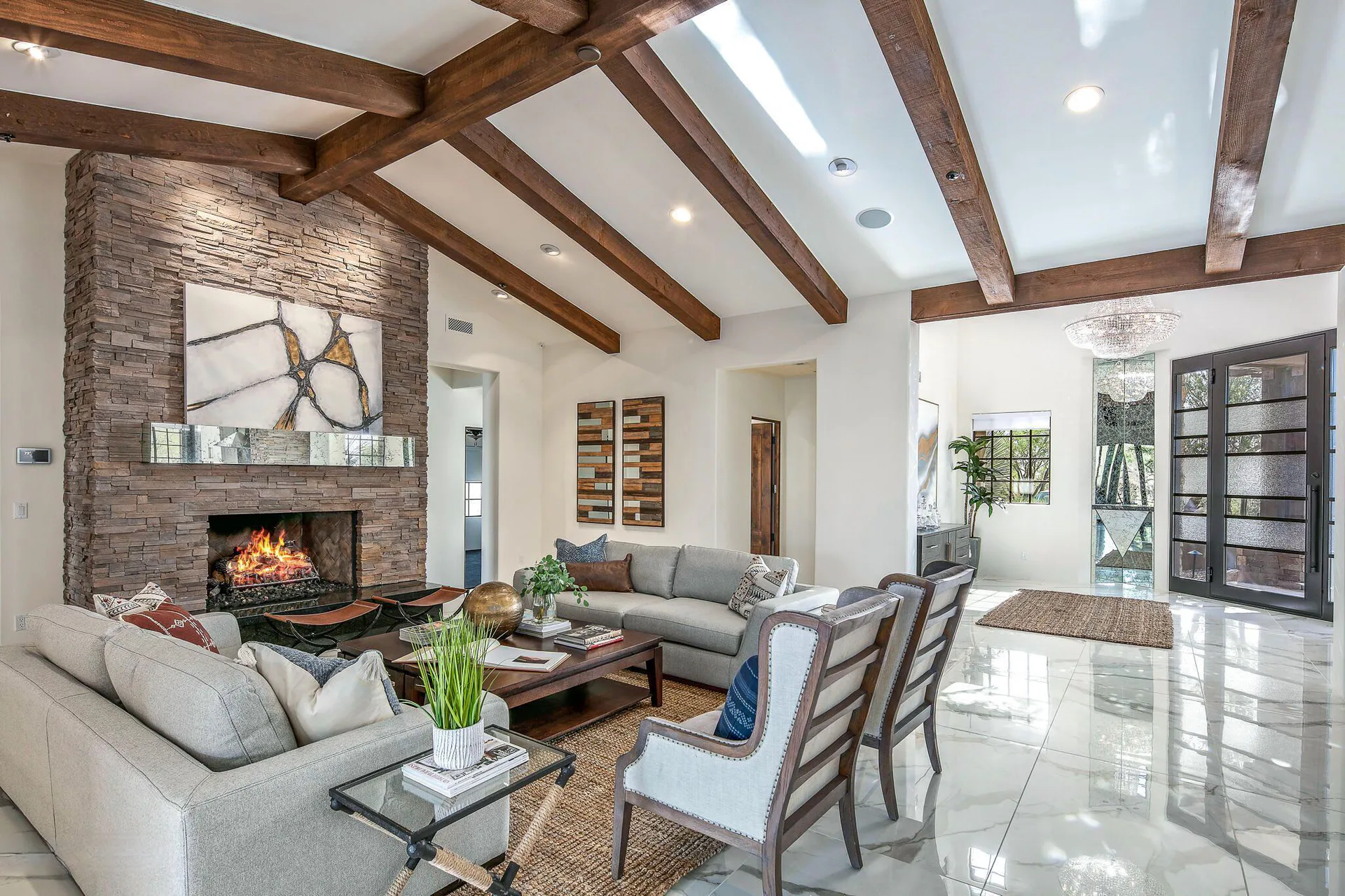 Elegant staged dining room